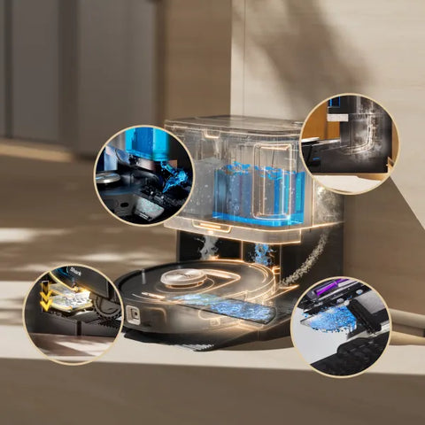 Shark PowerDetect Aspirateur robot et vadrouille 2-en-1 avec station NeverTouch™ Pro - RV2820ZECA