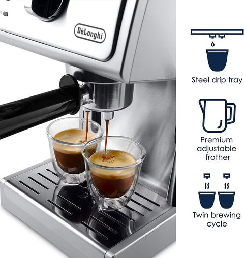 De'Longhi machine à espresso et à cappuccino manuelle avec mousseur réglable de qualité supérieure - ECP3630 Open Box