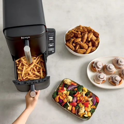 Ninja Friteuse à air chaud à 2 paniers DoubleStack de 8 pte (7,6 l), 6-en-1, compacte - SL201C